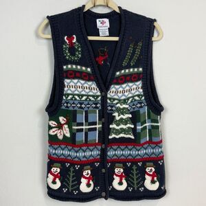 Vintage Nutcracker 90s Snowman Sweater Vest M
